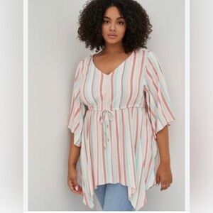 NWT Women’s Torrid Babydoll Stretch Challis Dolman Sleeve Tunic Top